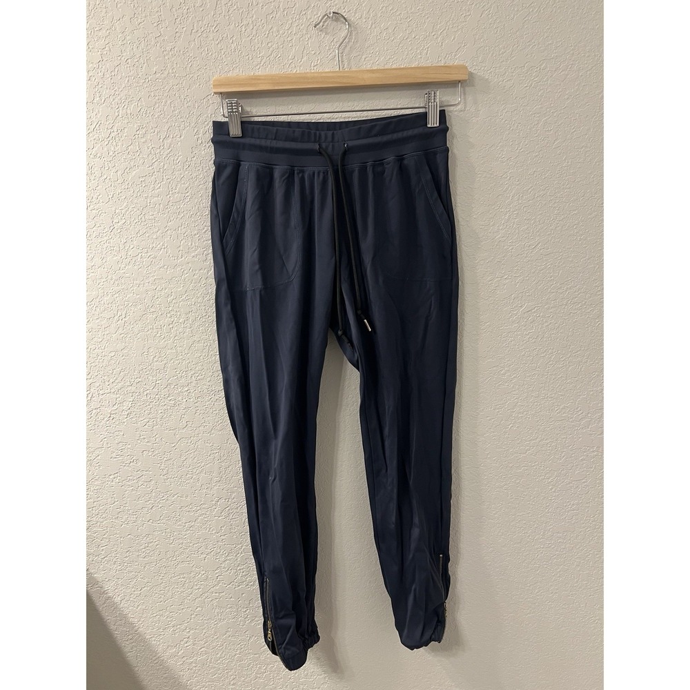Zyia Women's Size Small Ankle‎ Zip Joggers Sweatpants Navy Blue Athletic
